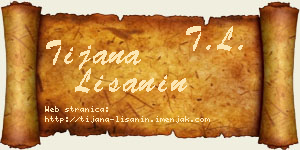 Tijana Lišanin vizit kartica
